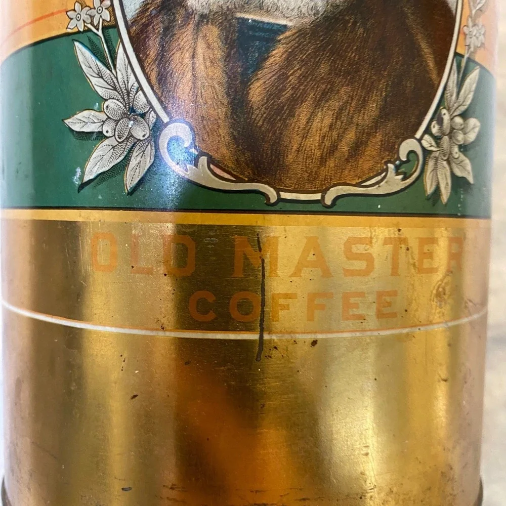 Antique Old Master Coffee Tin 3 Lb BB Co Blodgett Beckley Royal Tender Steel Cut